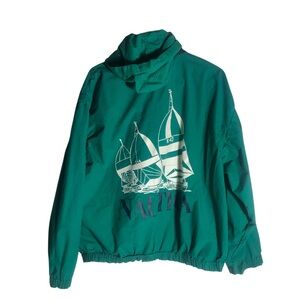 Vintage 90’s Nauru’s green sailing jacket logo spellout Size Medium
